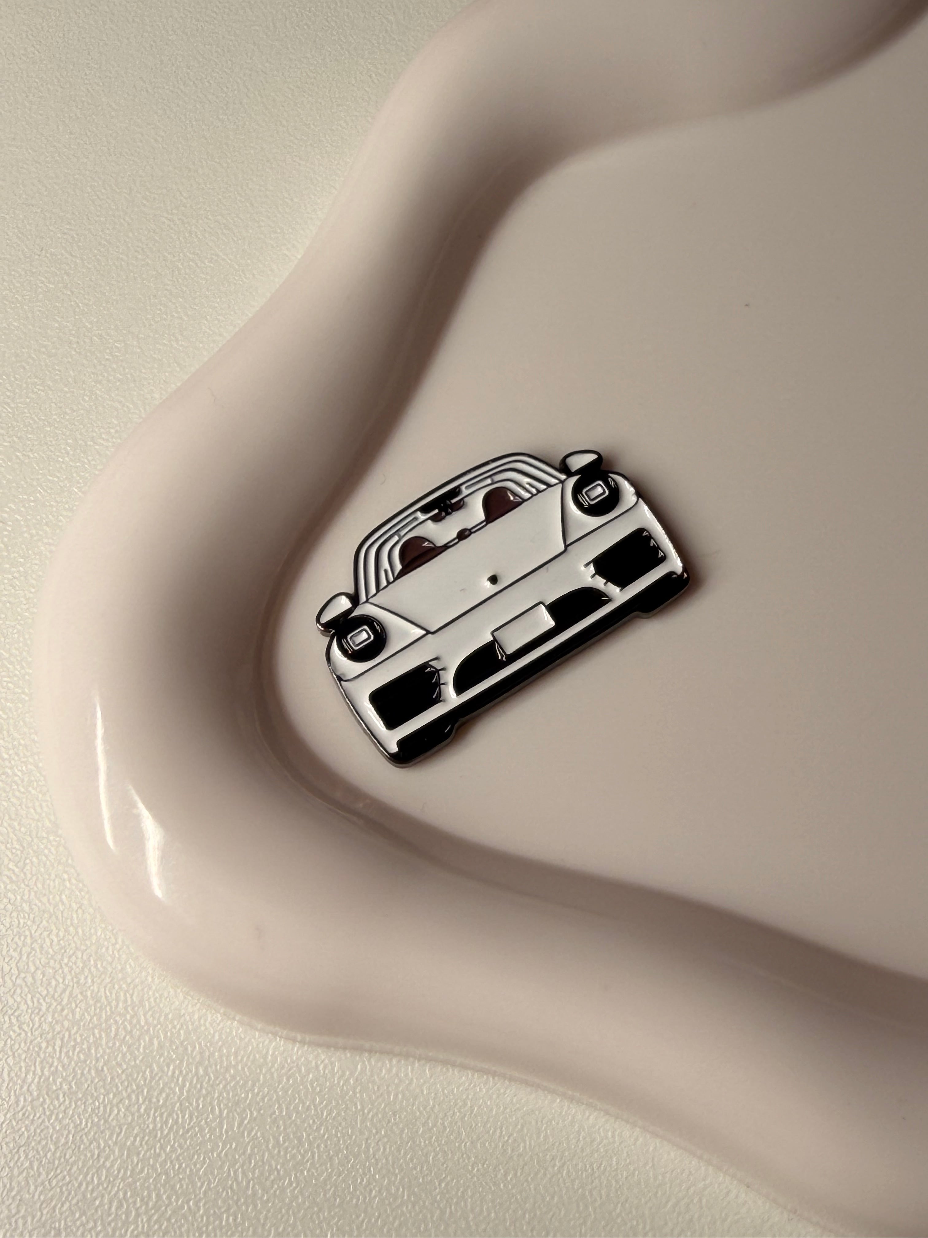White Porsche Metal Sticker