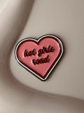 "Hot Girls Read" Heart Metal Sticker