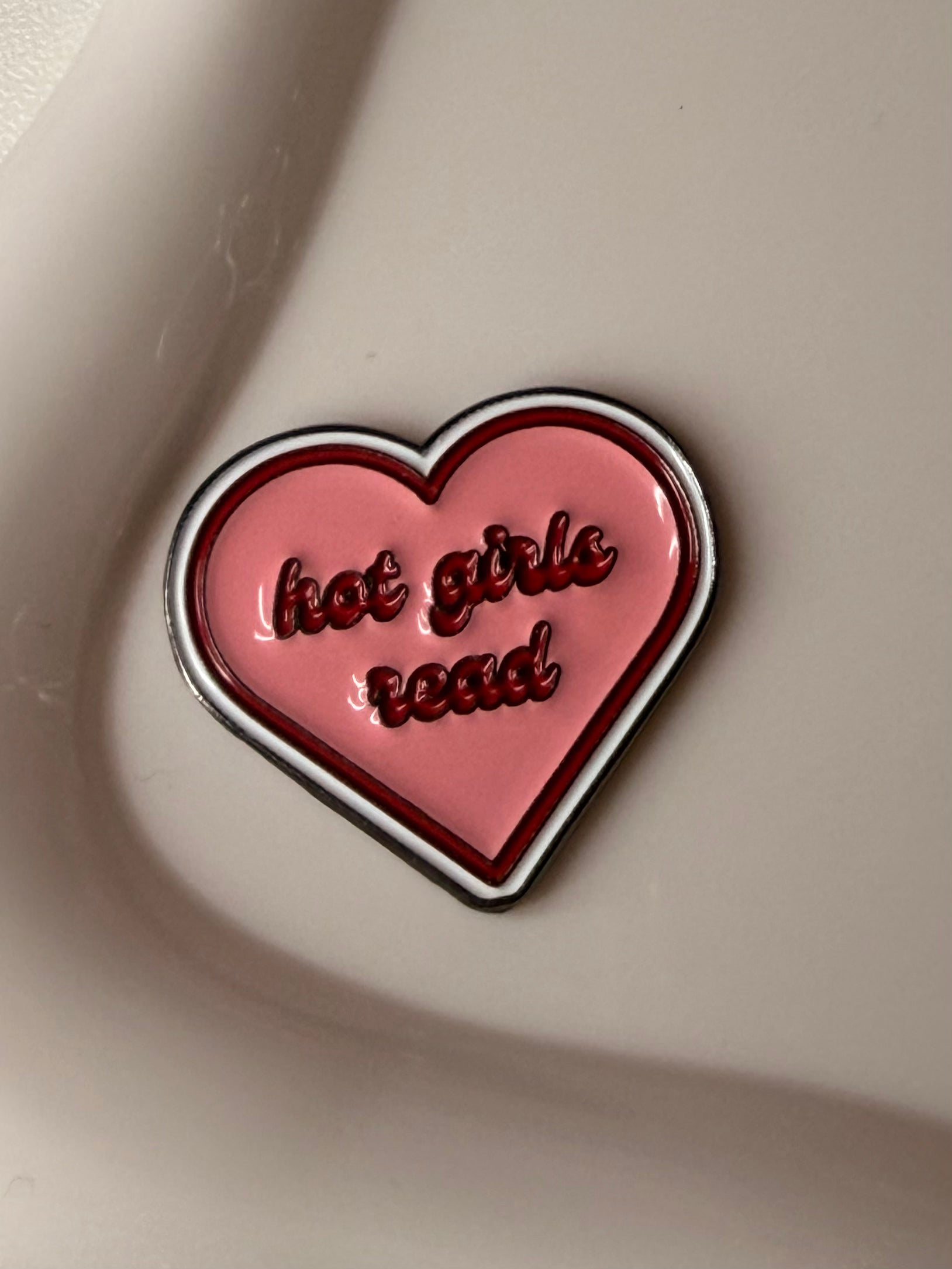 "Hot Girls Read" Heart Metal Sticker