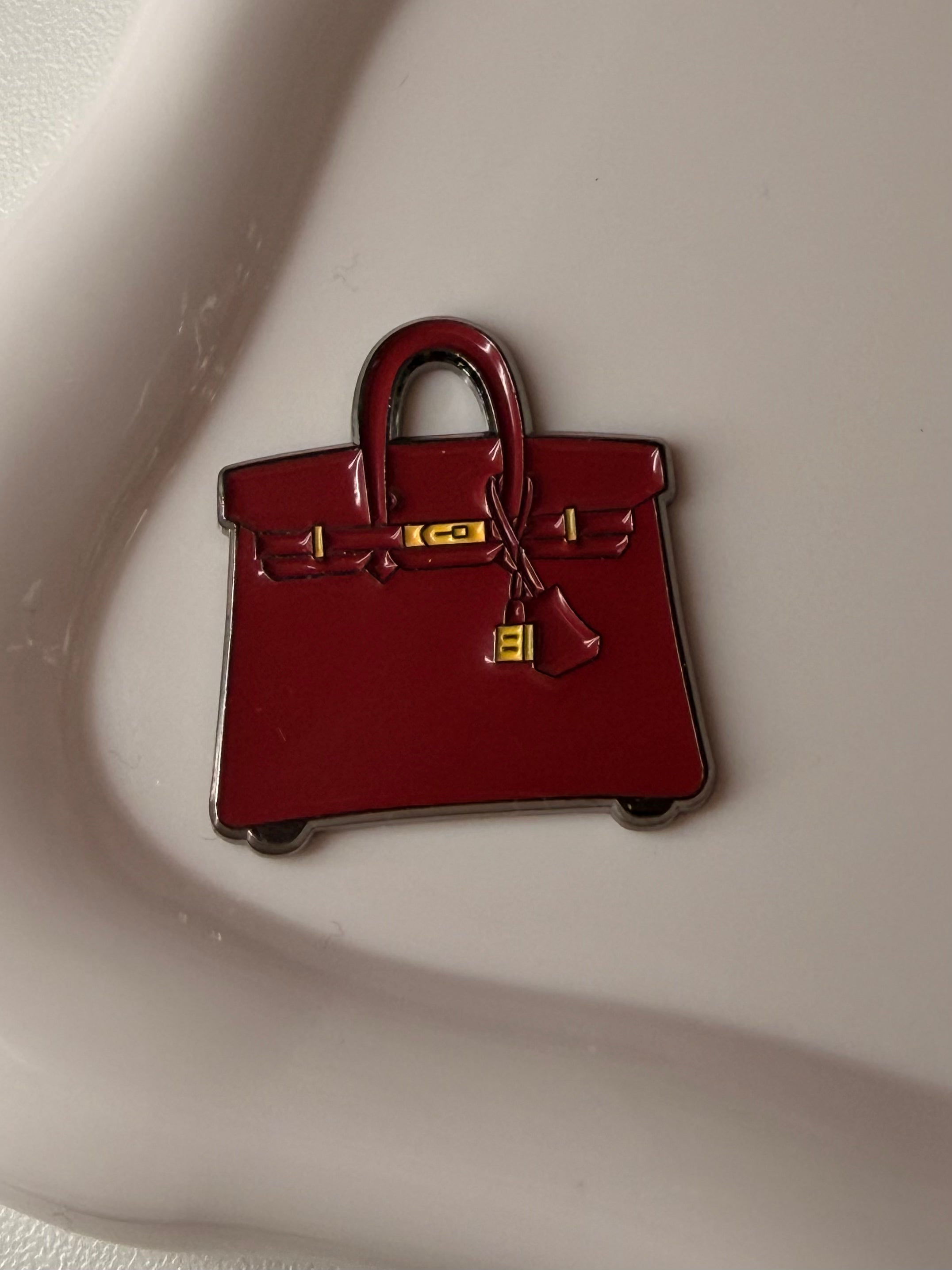 Red birkin Metal Sticker