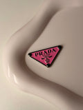 Pink Prada Logo Metal Sticker