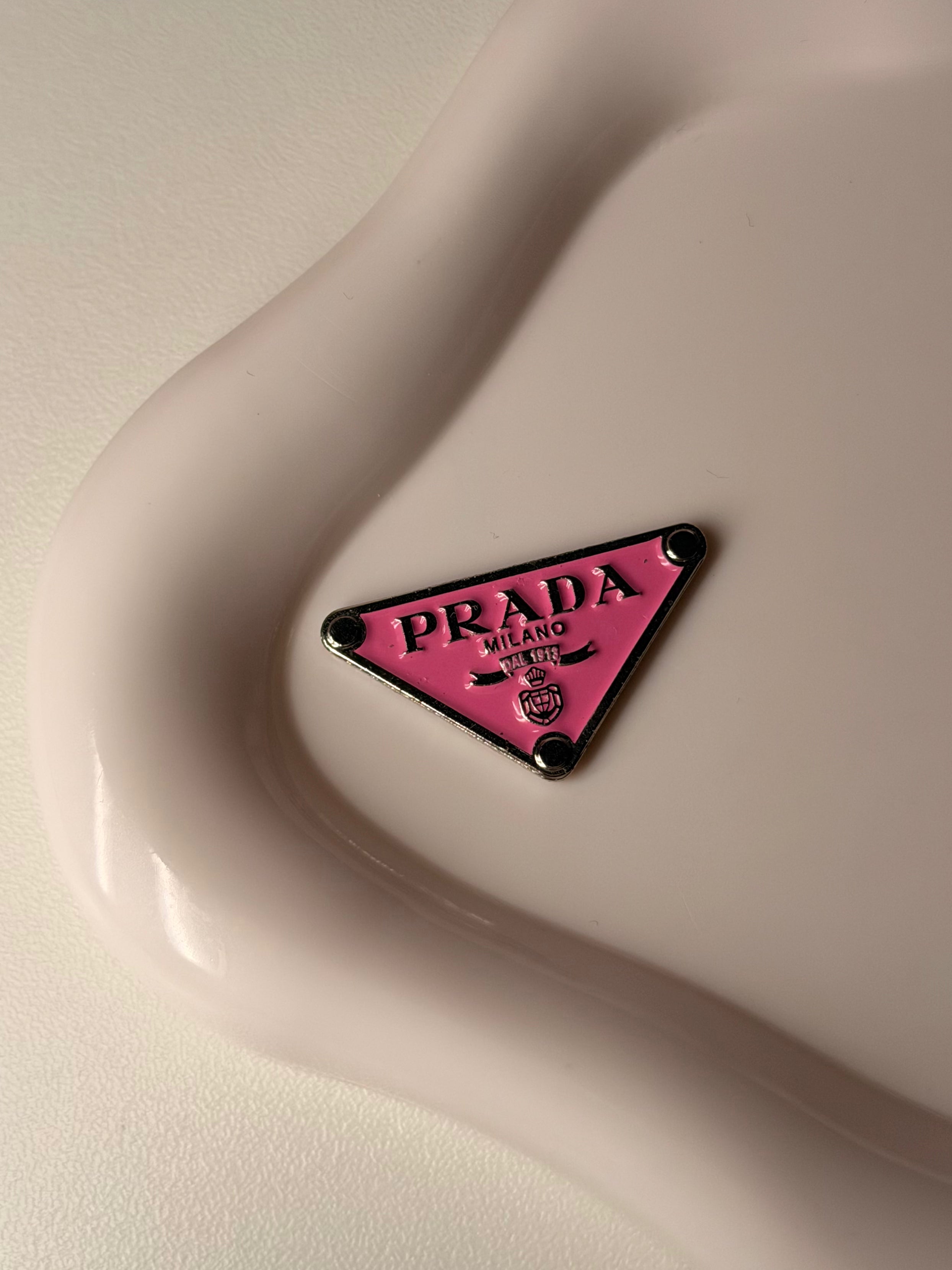 Pink Prada Logo Metal Sticker