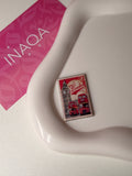 “London post stamp” Metal sticker