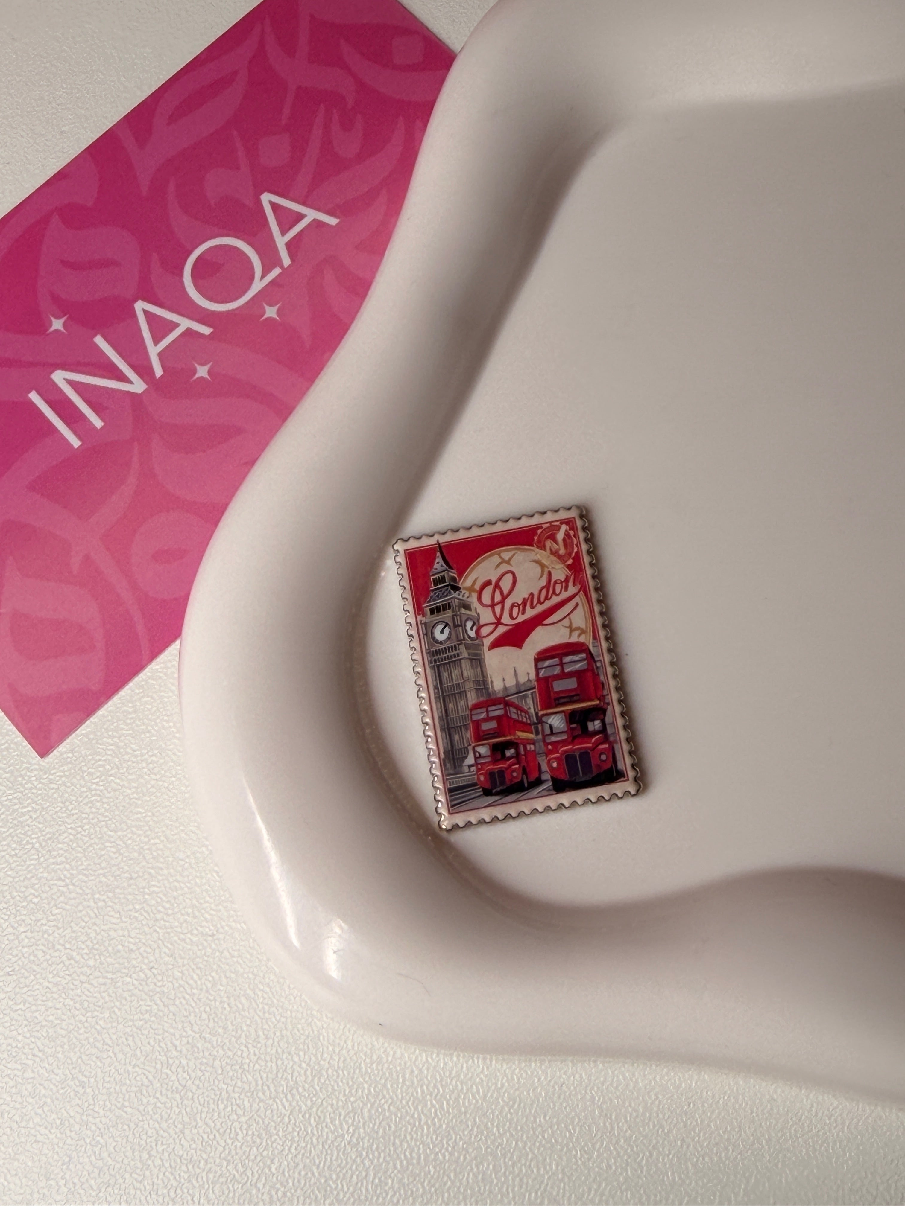 “London post stamp” Metal sticker