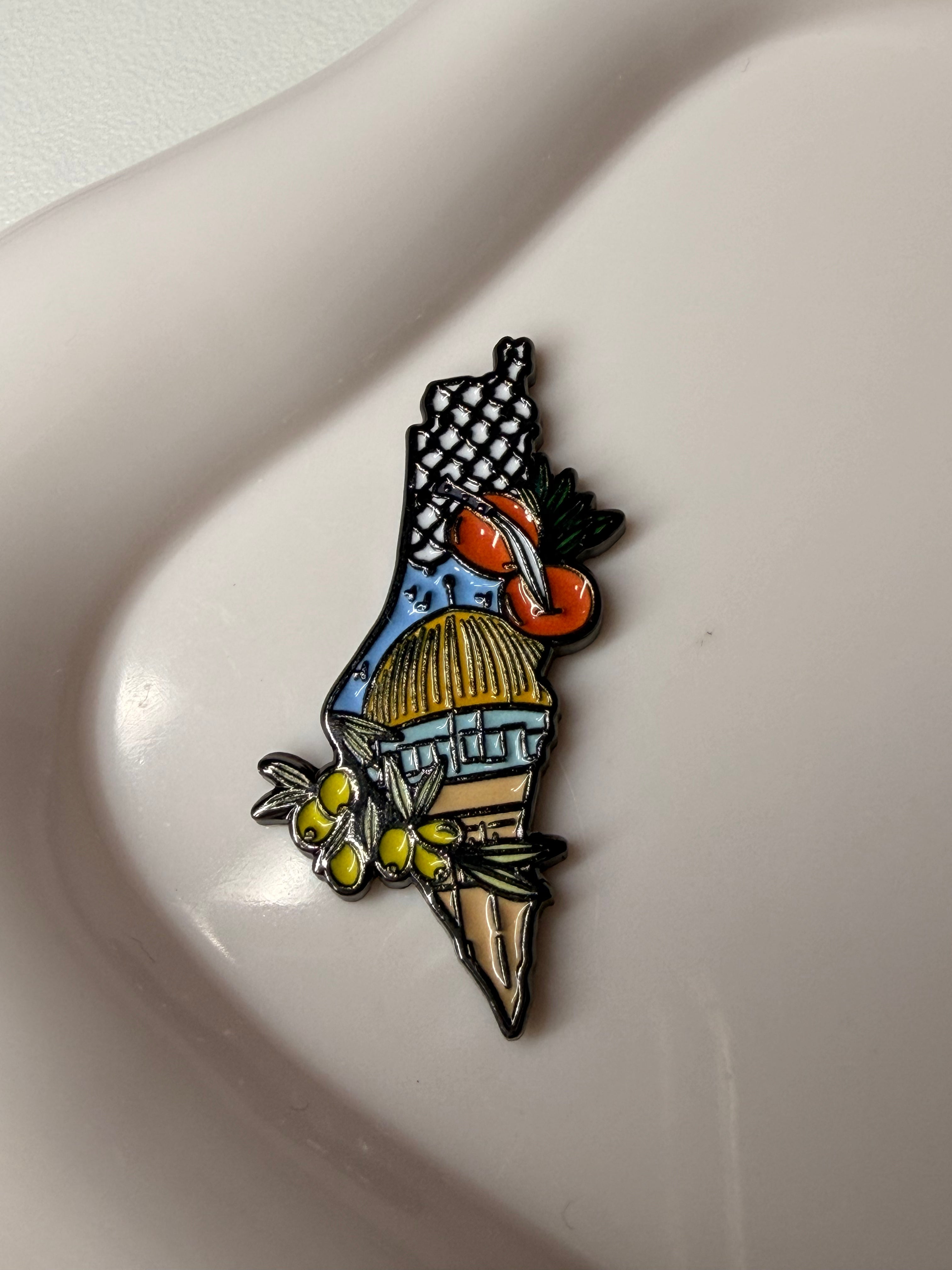 Palestine Map Metal Sticker