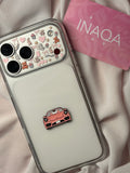 Pink Porsche Metal Sticker